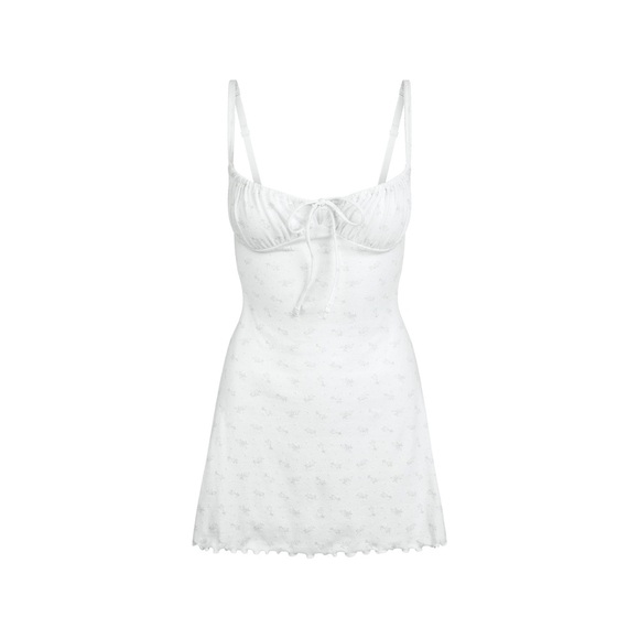 NWT Skims Logo Pointelle Mini Dress - Pacific Floral Print Small - Picture 3 of 10